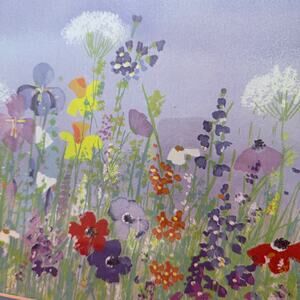 Framed Art Print Wild Flower Country Garden Meadow Bright Matted Gold Frame